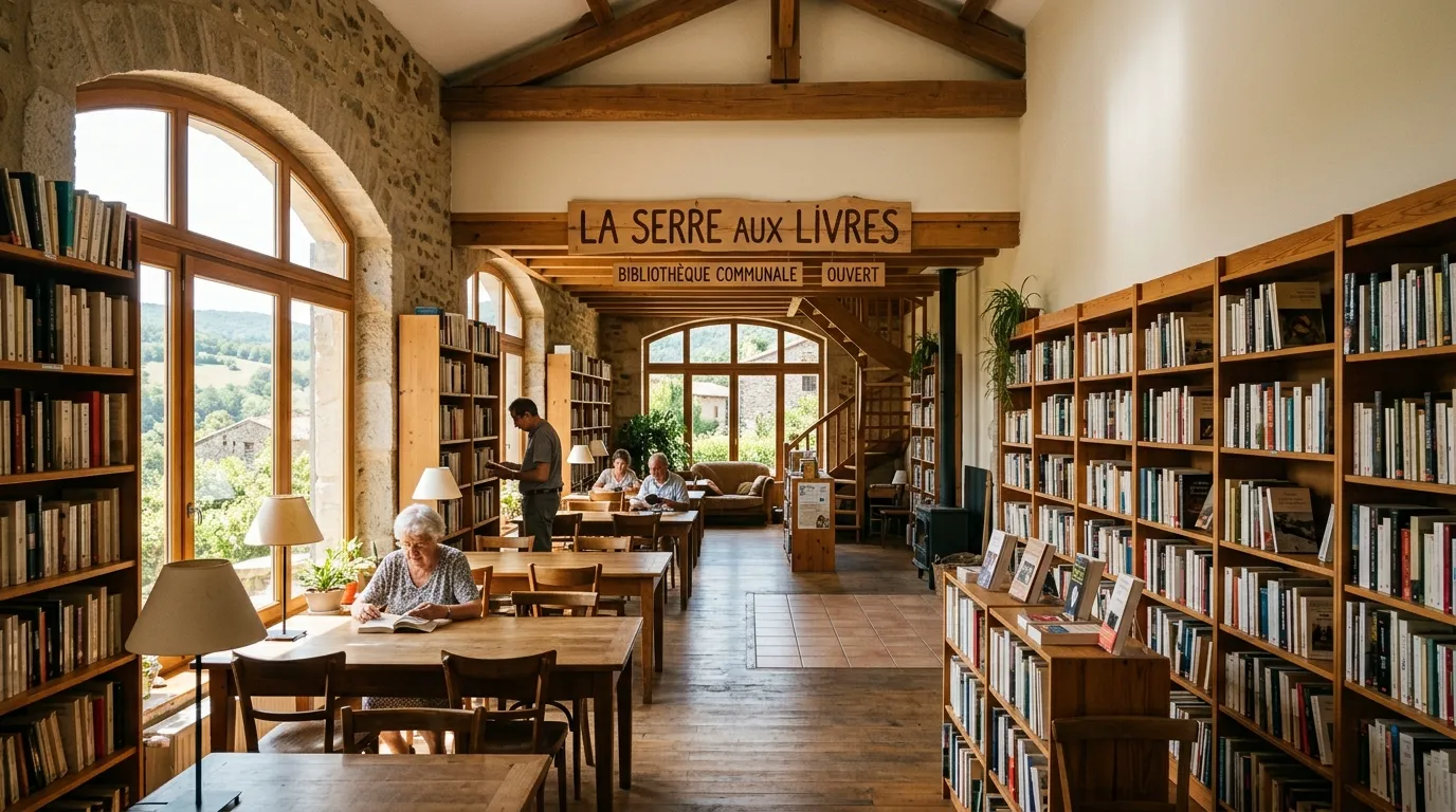 Espace de lecture et de partage de La Serre aux Livres à Gravières
